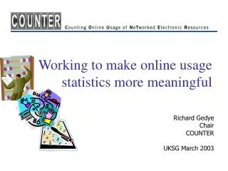 Working to make online usage statistics more meaningful