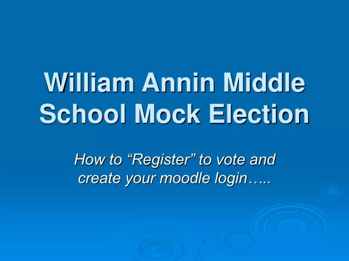 william annin middle school mock election