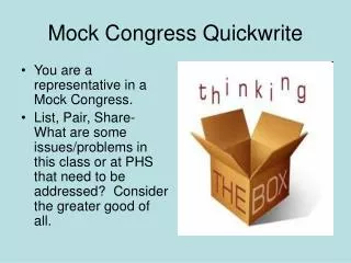 Mock Congress Quickwrite