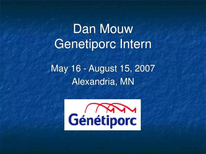 dan mouw genetiporc intern