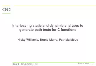 Interleaving static and dynamic analyses to generate path tests for C functions