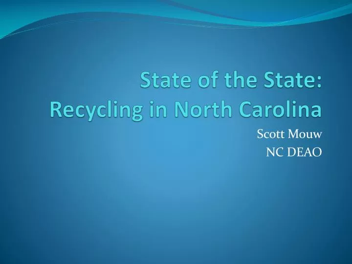 state of the state recycling in north carolina