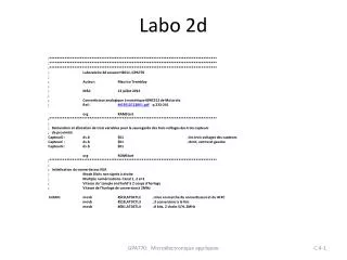 labo 2d