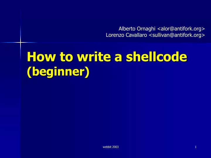how to write a shellcode beginner
