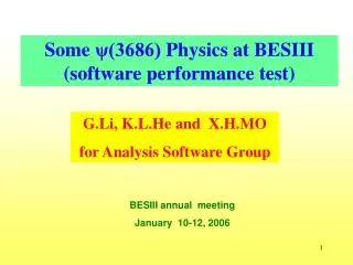 Some ?(3686) Physics at BESIII (software performance test)