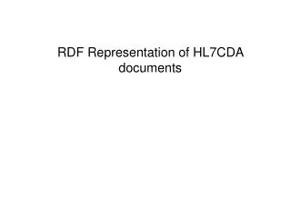 RDF Representation of HL7CDA documents