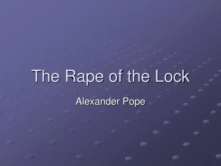 the rape of the lock