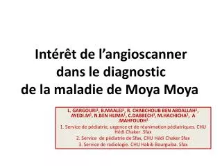int r t de l angioscanner dans le diagnostic de la maladie de moya moya
