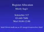 Register Allocation - slide 1