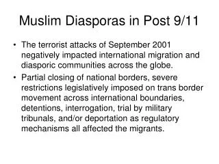 Muslim Diasporas in Post 9/11