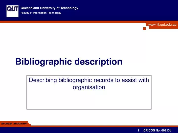 describing bibliographic records to assist with organisation
