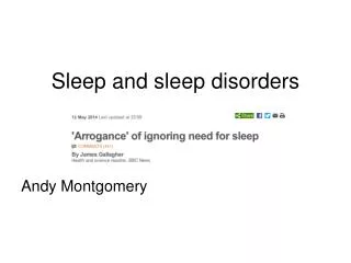 Sleep and sleep disorders
