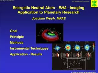 Energetic Neutral Atom - ENA - Imaging Application to Planetary Research Joachim Woch, MPAE