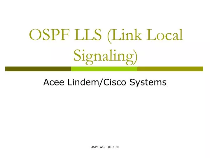 ospf lls link local signaling