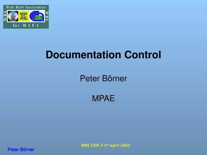 documentation control peter b rner mpae