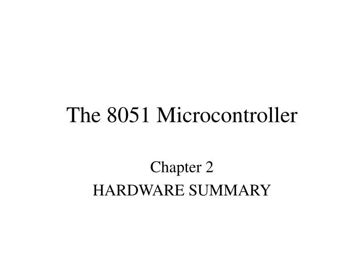 the 8051 microcontroller