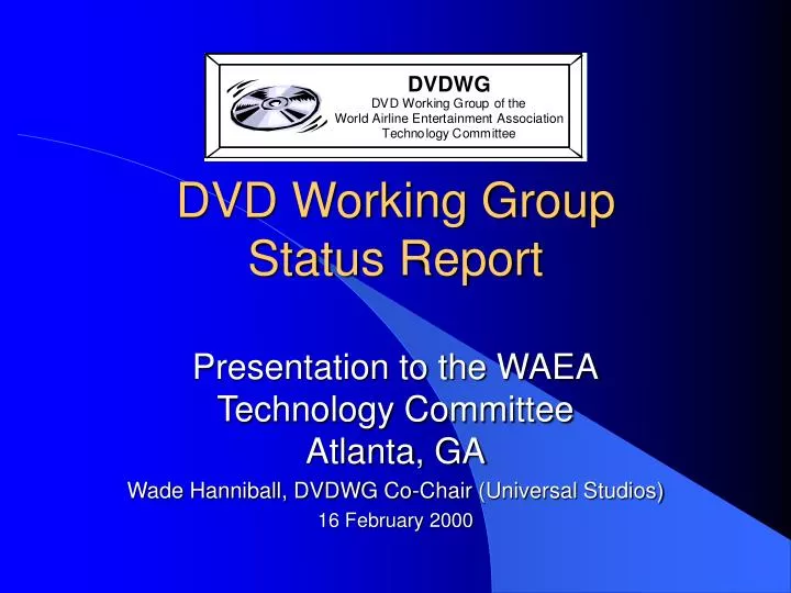 dvd working group status report