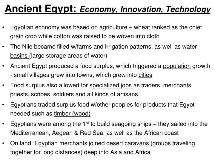 ancient egypt economy innovation technology