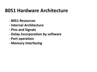 8051 Hardware Architecture