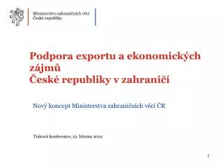 podpora exportu a ekonomick ch z jm esk republiky v zahrani