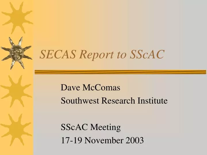 secas report to sscac