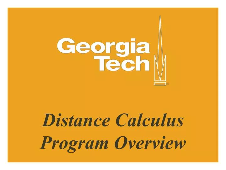 distance calculus program overview