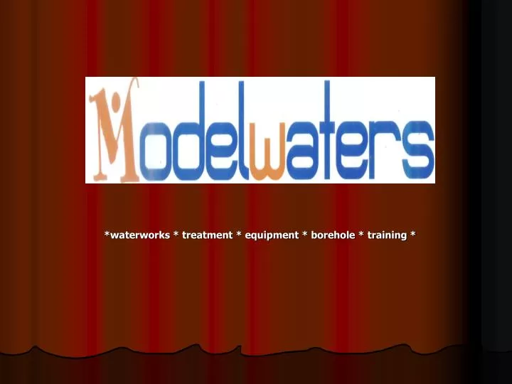 waterworks treatment equipment borehole training