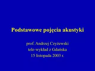podstawowe poj cia akustyki