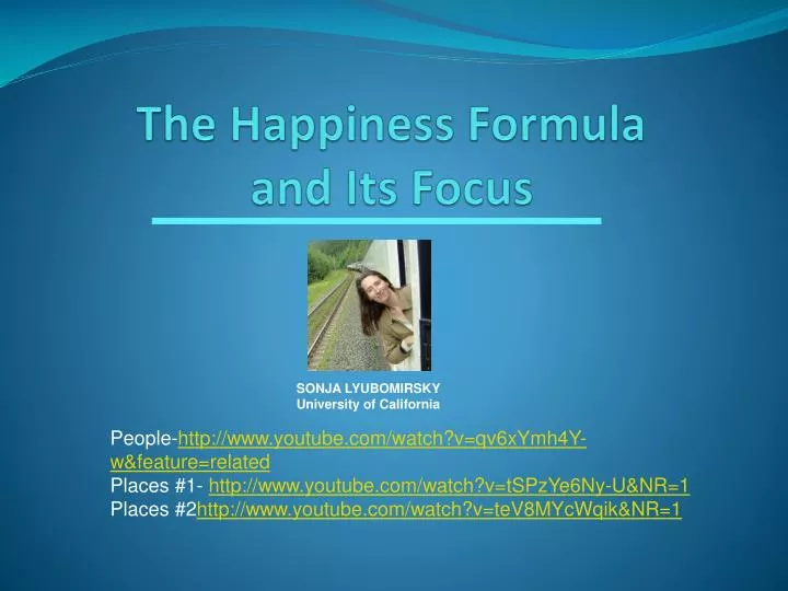 the happiness formula and its focus