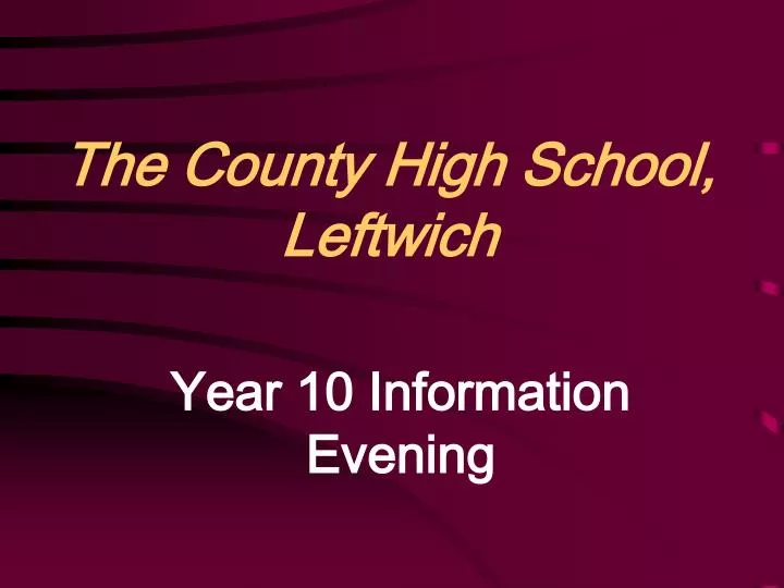 the county high school leftwich