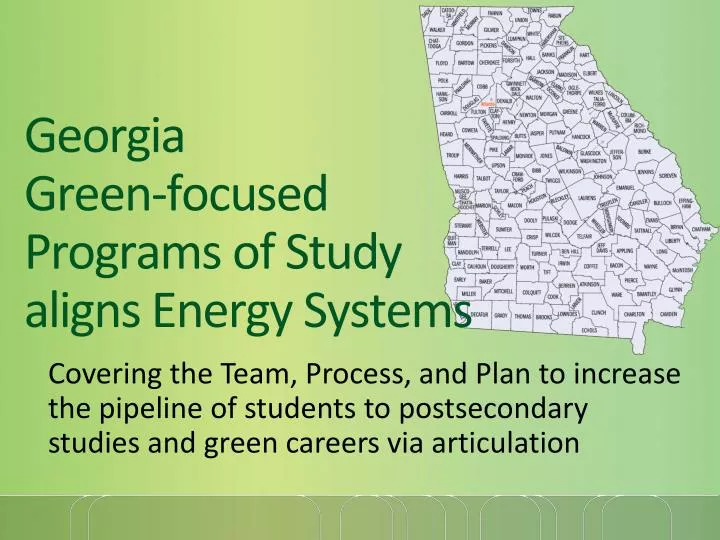 georgia green focused programs of study aligns energy systems