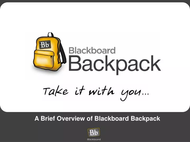 a brief overview of blackboard backpack