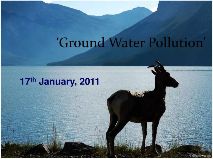 ground water pollution