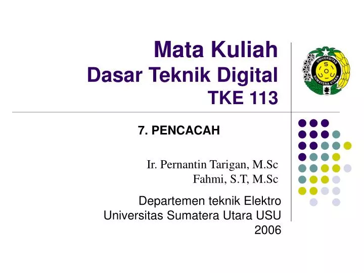 mata kuliah dasar teknik digital tke 113