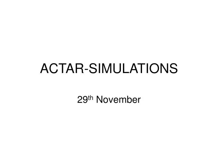 actar simulations