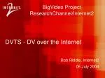 DVTS - DV over the Internet