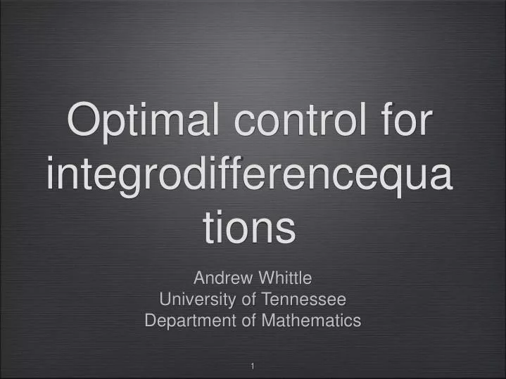 optimal control for integrodifferencequations