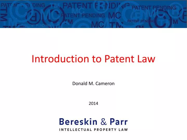 introduction to patent law