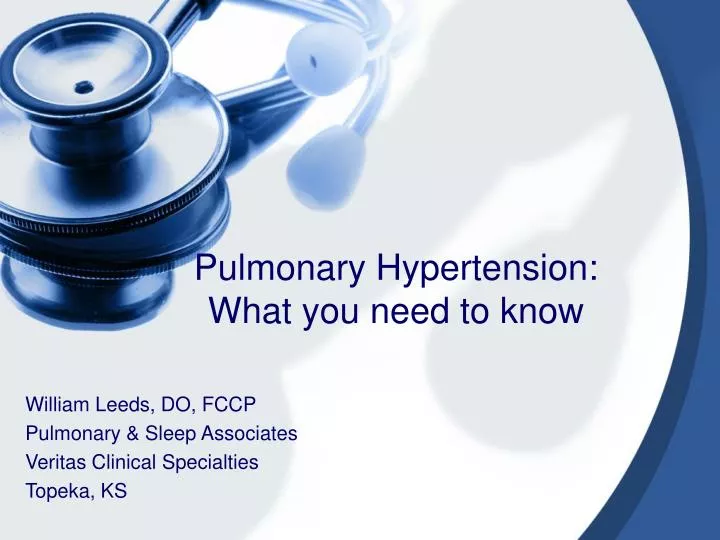 pulmonary hypertension what you need to know