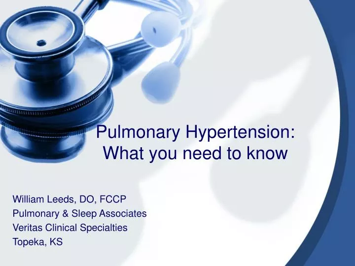 Ppt Pulmonary Hypertension What You Need To Know Powerpoint Presentation Id4358498