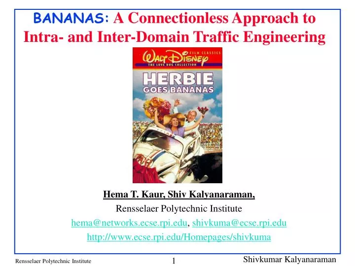 bananas a connectionless approach to intra and inter domain traffic engineering