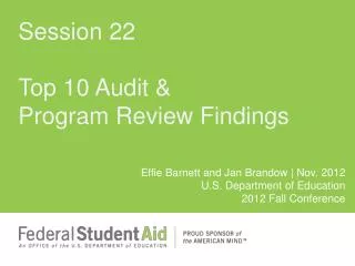 Top 10 Audit &amp; Program Review Findings