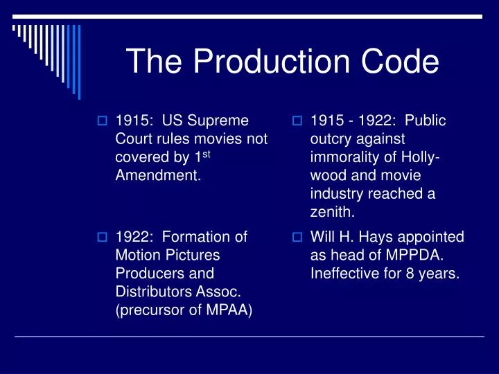 the production code