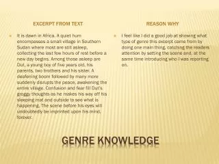 Genre KNOWLEDGE