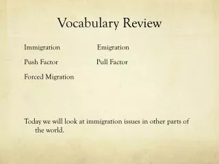 Vocabulary Review