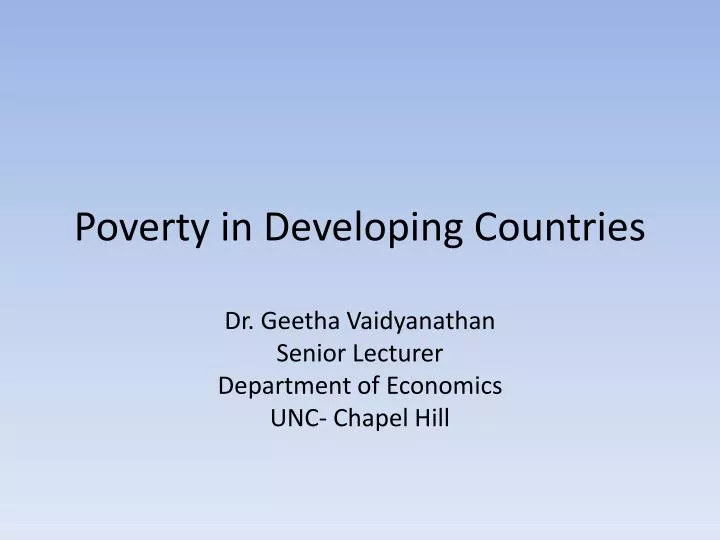 poverty in developing countries