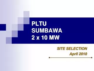 PLTU SUMBAWA 2 x 10 MW