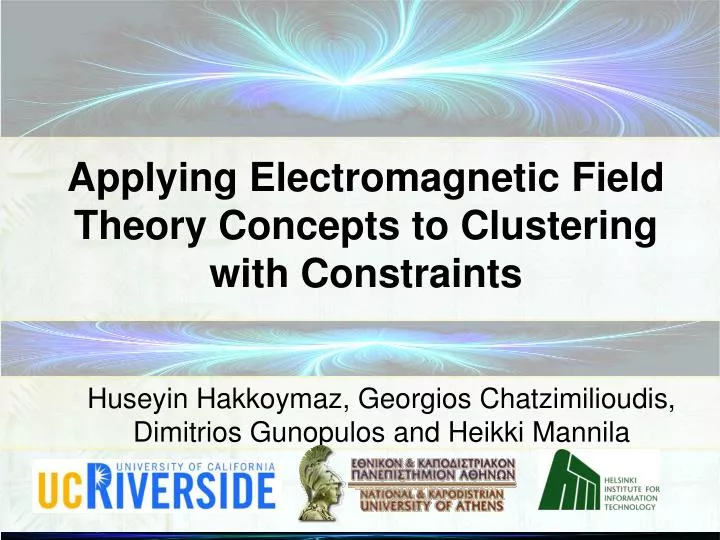 applying electromagnetic field theory concepts to clustering with constraints
