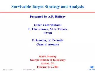 Survivable Target Strategy and Analysis