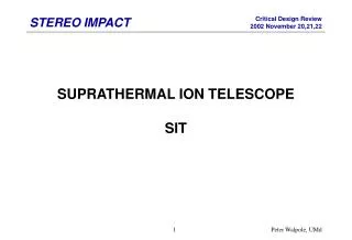 SUPRATHERMAL ION TELESCOPE SIT